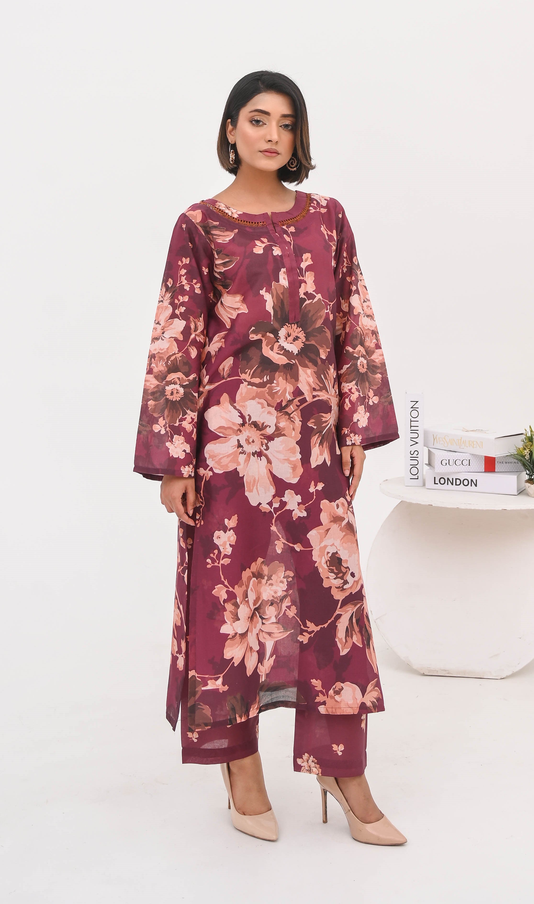 PRINTED SHIRT TROUSER-LAWN