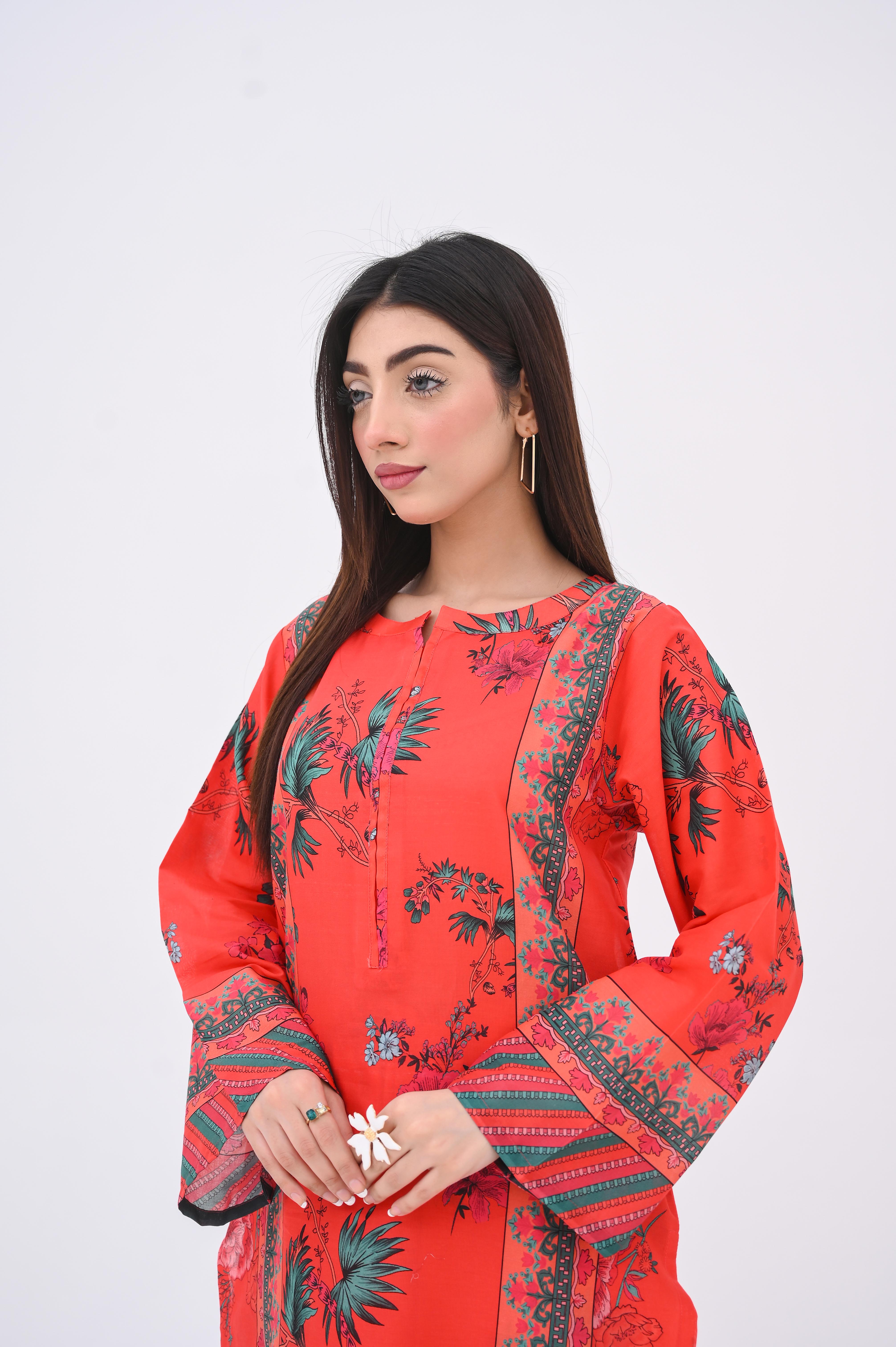 PRINTED SHIRT TROUSER-LAWN