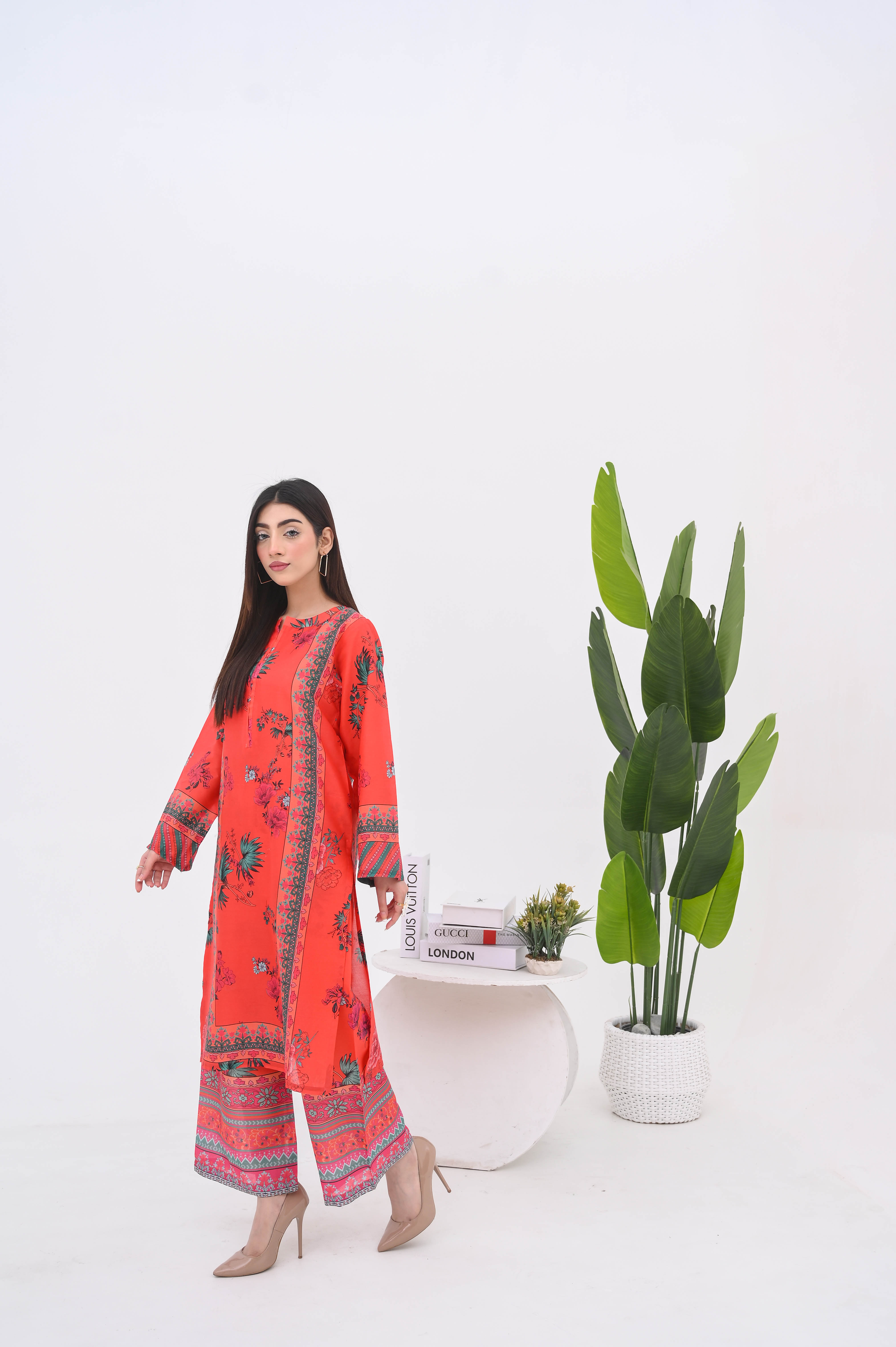 PRINTED SHIRT TROUSER-LAWN