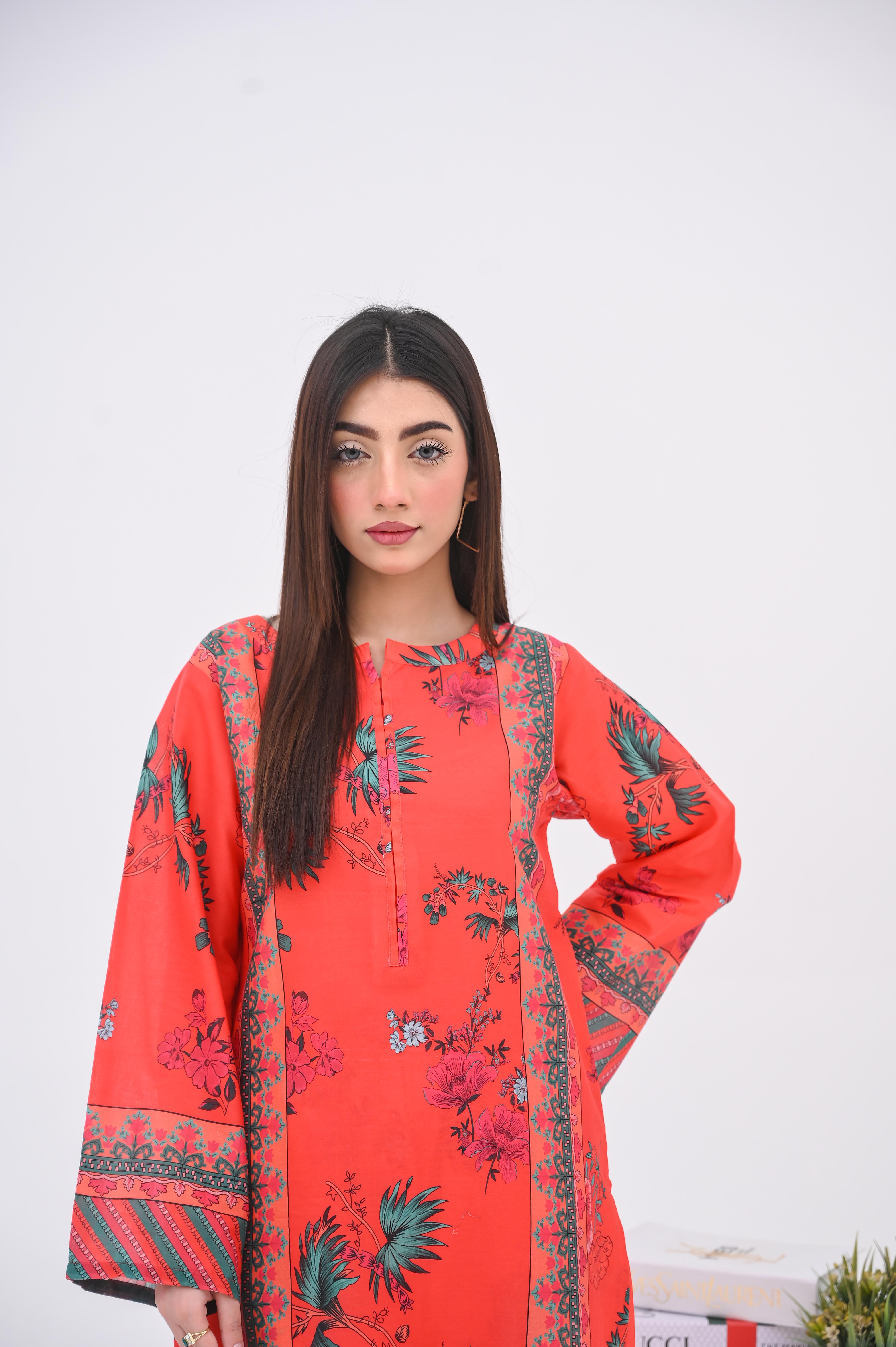 PRINTED SHIRT TROUSER-LAWN