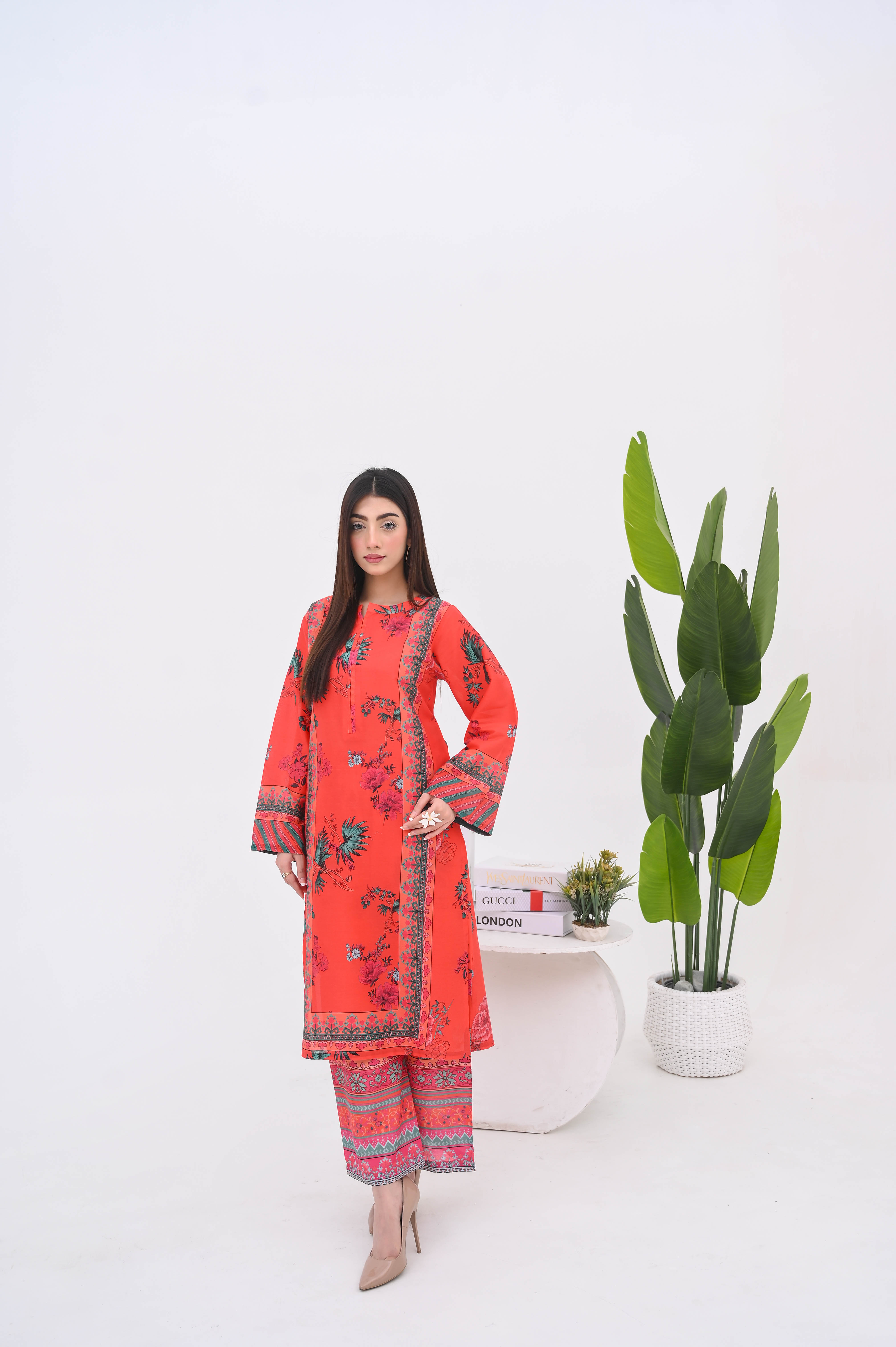 PRINTED SHIRT TROUSER-LAWN