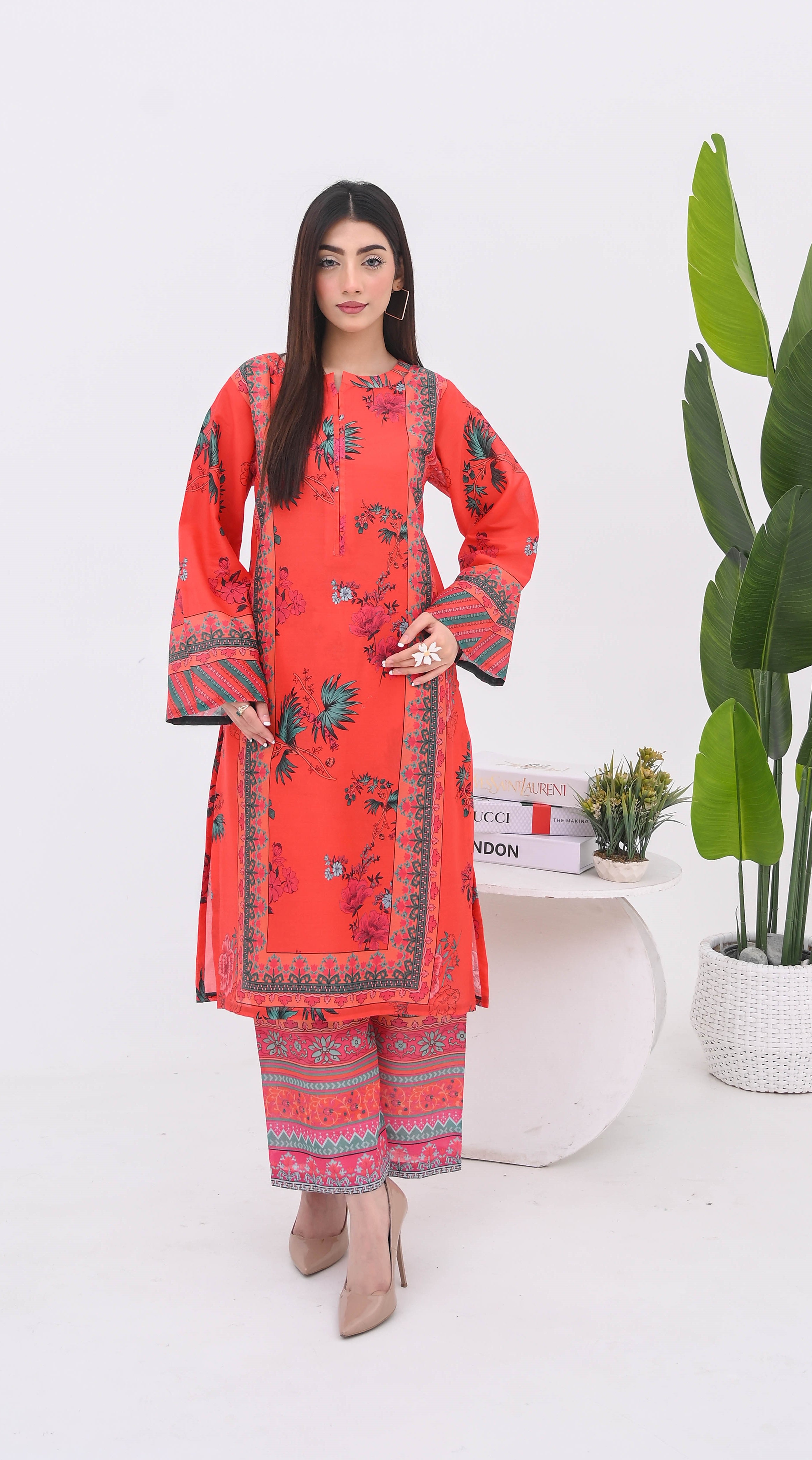 PRINTED SHIRT TROUSER-LAWN